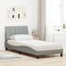 Pat cu saltea, Hanko, gri deschis, 80x200 cm, textil - WALTI WALTI