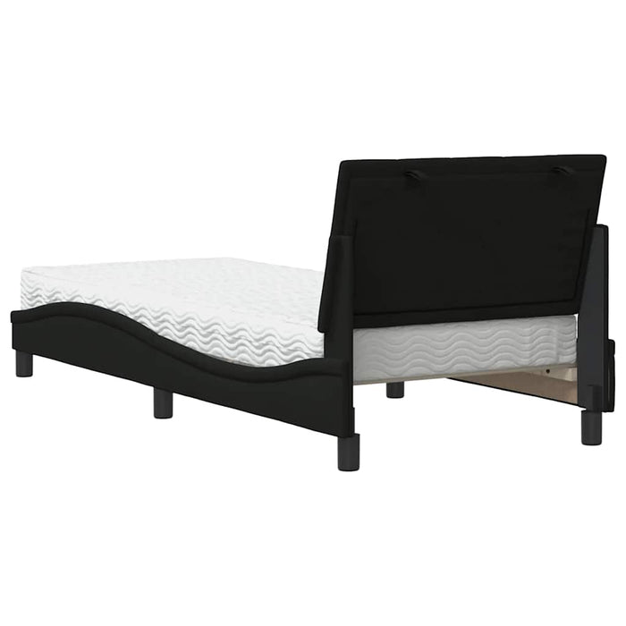 Pat cu saltea, Hanko, negru, 80x200 cm, textil WALTI