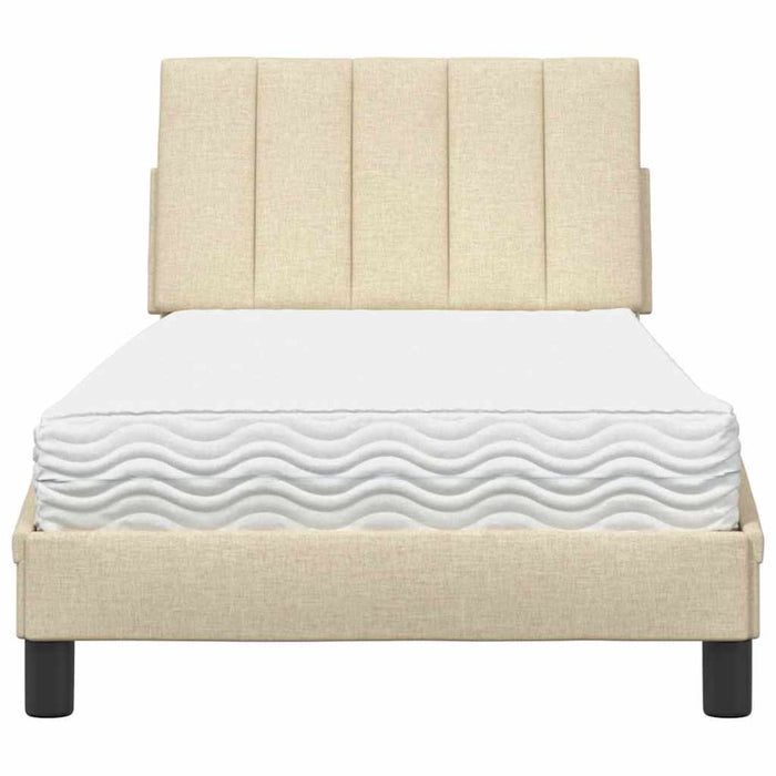 Pat cu saltea, Hanko, crem, 80x200 cm, textil WALTI
