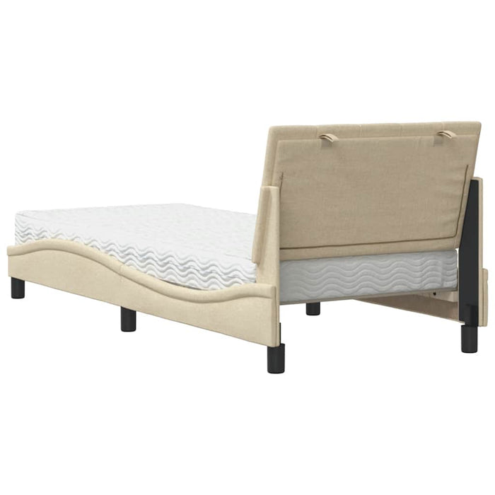 Pat cu saltea, Hanko, crem, 80x200 cm, textil WALTI