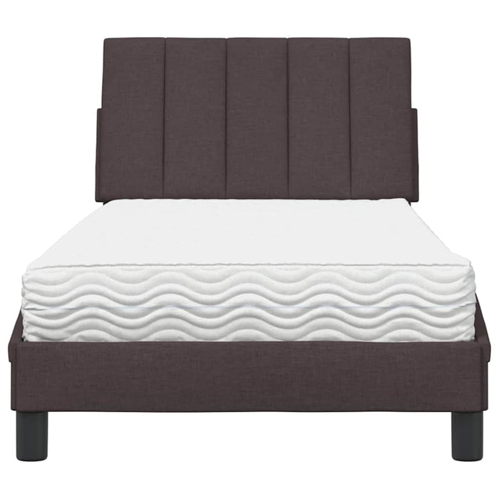 Pat cu saltea, Hanko, maro închis, 90x190 cm, textil - WALTI WALTI