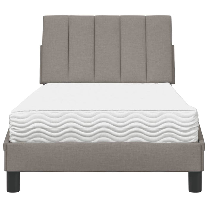 Pat cu saltea, Hanko, gri taupe, 90x190 cm, textil - WALTI WALTI