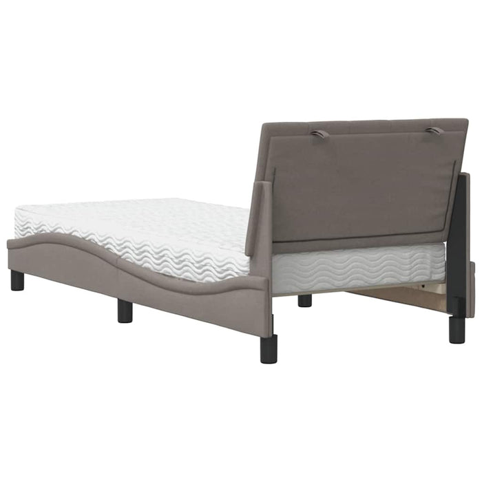 Pat cu saltea, Hanko, gri taupe, 90x190 cm, textil - WALTI WALTI