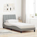 Pat cu saltea, Hanko, gri deschis, 90x200 cm, textil - WALTI WALTI