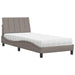 Pat cu saltea, Hanko, gri taupe, 90x200 cm, textil - WALTI WALTI