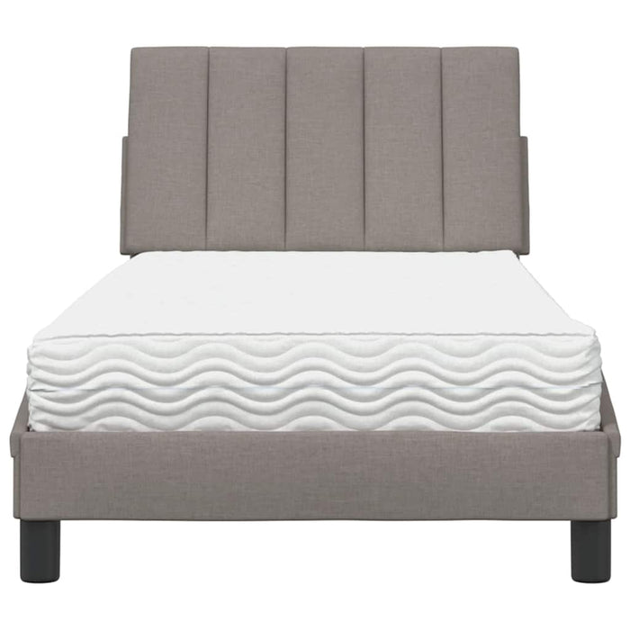 Pat cu saltea, Hanko, gri taupe, 90x200 cm, textil - WALTI WALTI