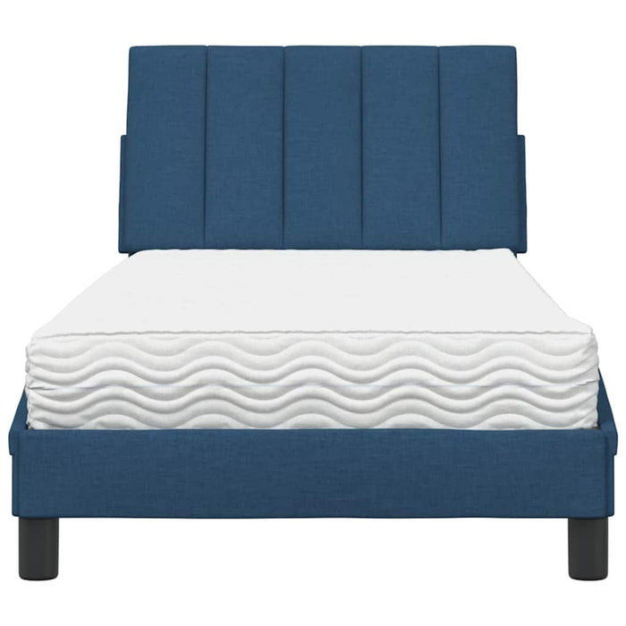 Pat cu saltea, Hanko, albastru, 90x200 cm, textil - WALTI WALTI