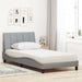 Pat cu saltea, Hanko, gri deschis, 100x200 cm, textil - WALTI WALTI