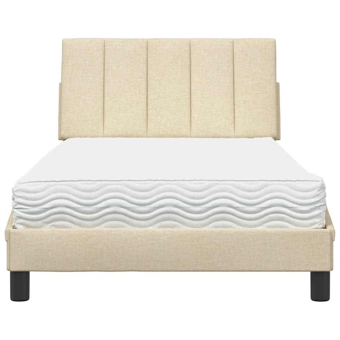 Pat cu saltea, Hanko, crem, 100x200 cm, textil WALTI