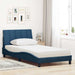 Pat cu saltea, Hanko, albastru, 100x200 cm, textil - WALTI WALTI