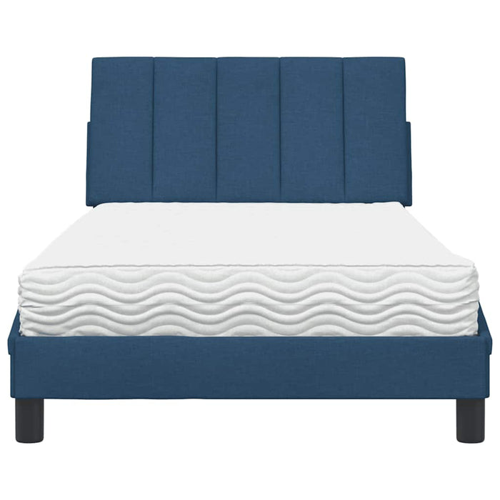 Pat cu saltea, Hanko, albastru, 100x200 cm, textil - WALTI WALTI