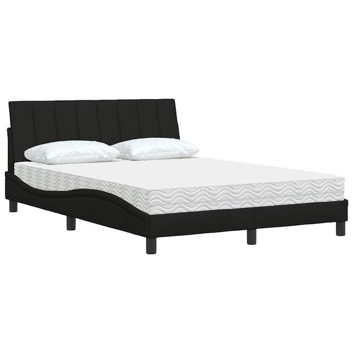 Pat cu saltea, Hanko, negru, 120x200 cm, textil - WALTI WALTI
