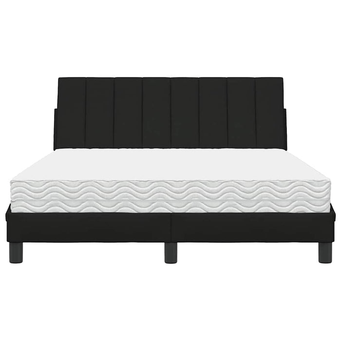 Pat cu saltea, Hanko, negru, 120x200 cm, textil - WALTI WALTI