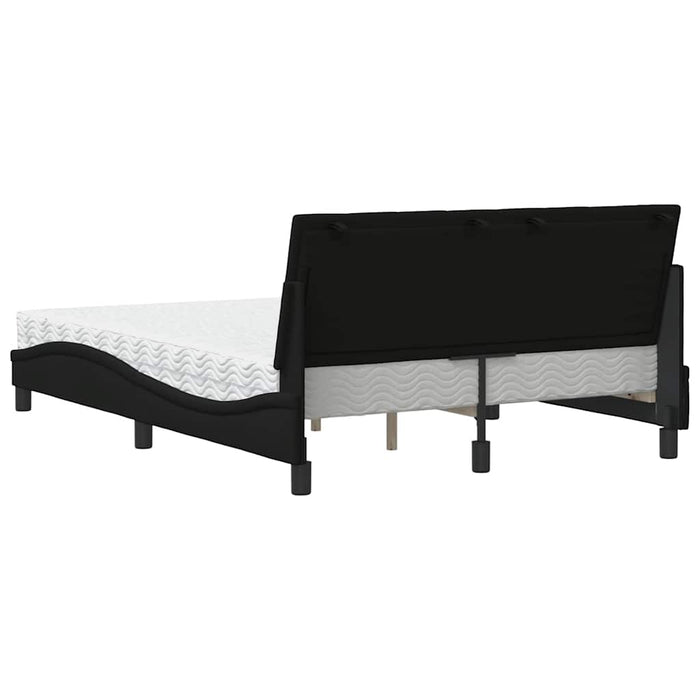 Pat cu saltea, Hanko, negru, 120x200 cm, textil - WALTI WALTI