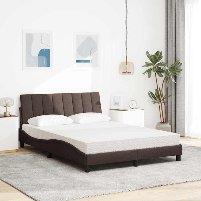 Pat cu saltea, Hanko, maro închis, 120x200 cm, textil WALTI