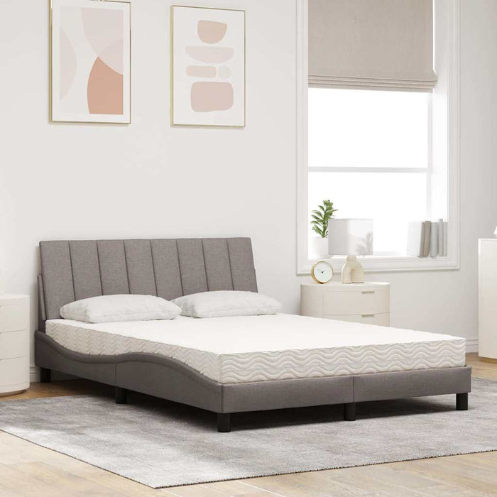 Pat cu saltea, Hanko, gri taupe, 120x200 cm, textil - WALTI WALTI