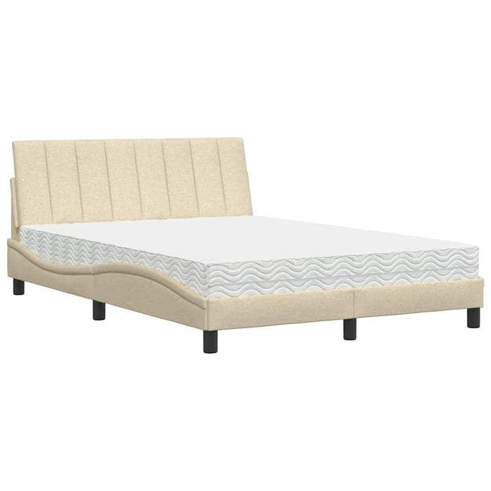 Pat cu saltea, Hanko, crem, 120x200 cm, textil - WALTI WALTI