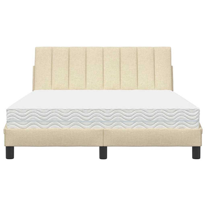 Pat cu saltea, Hanko, crem, 120x200 cm, textil - WALTI WALTI