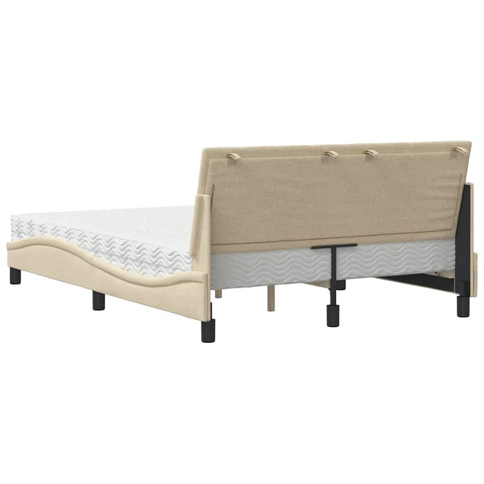 Pat cu saltea, Hanko, crem, 120x200 cm, textil - WALTI WALTI