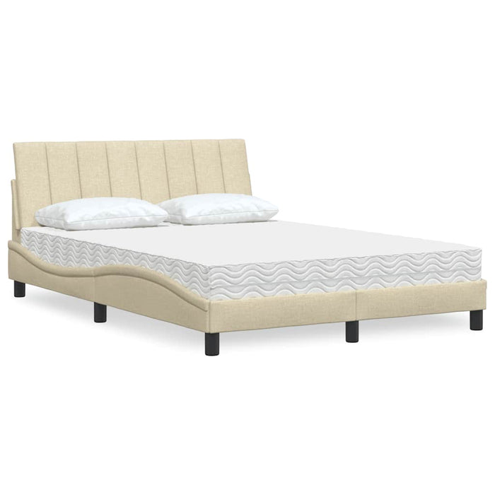 Pat cu saltea, Hanko, crem, 120x200 cm, textil - WALTI WALTI