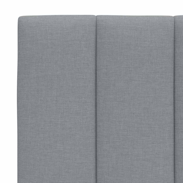 Pat cu saltea, Hanko, gri deschis, 140x190 cm, textil WALTI