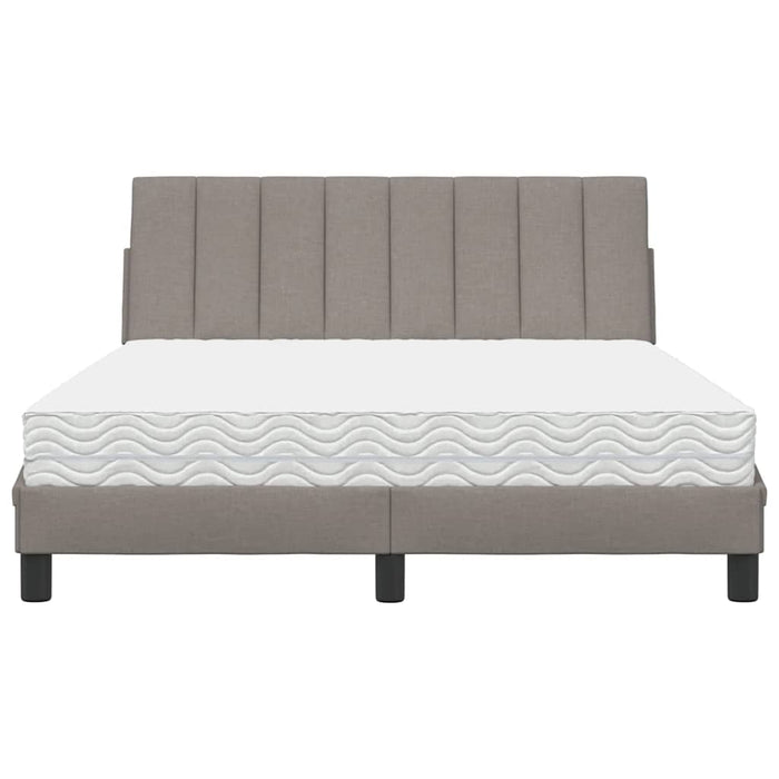 Pat cu saltea, Hanko, gri taupe, 140x200 cm, textil - WALTI WALTI
