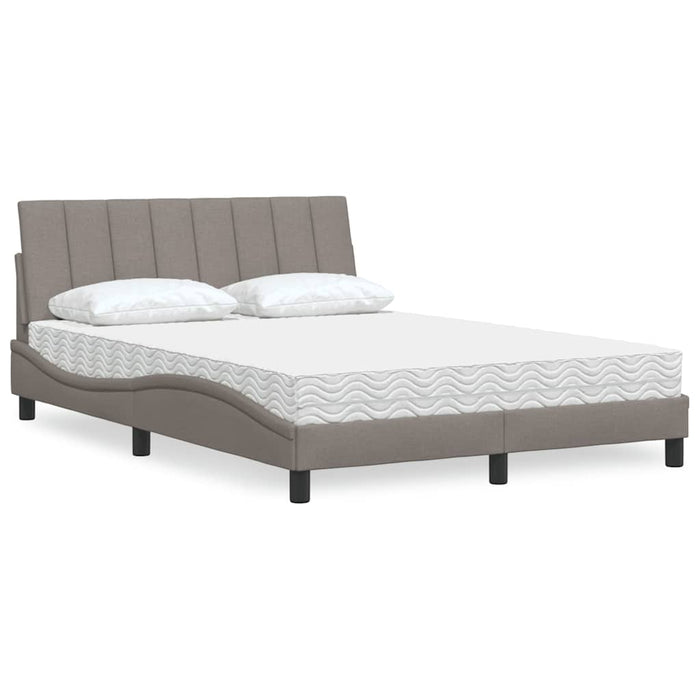 Pat cu saltea, Hanko, gri taupe, 140x200 cm, textil - WALTI WALTI