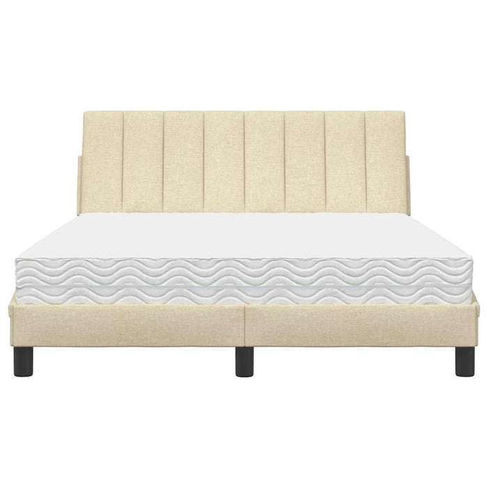 Pat cu saltea, Hanko, crem, 140x200 cm, textil WALTI