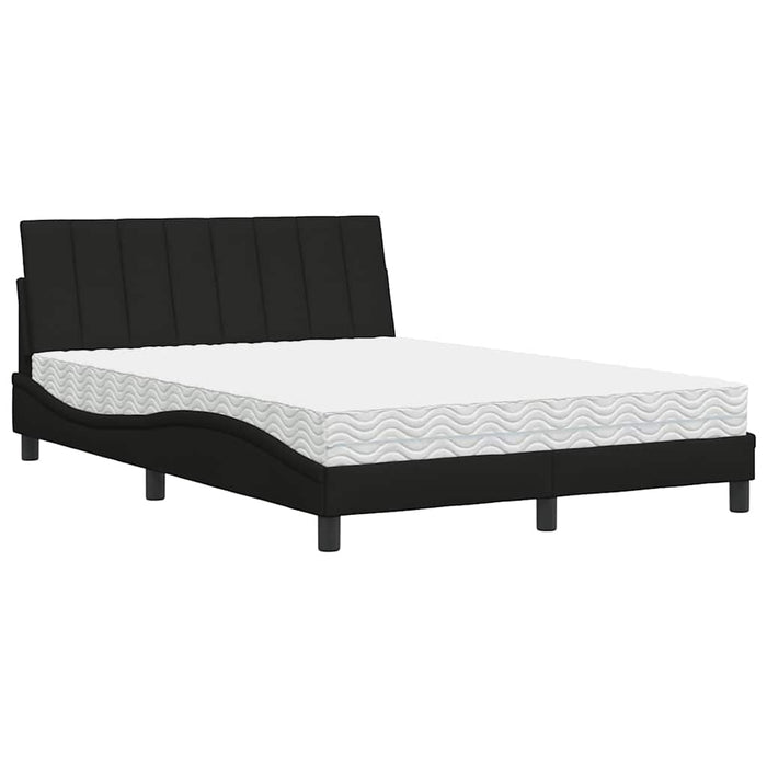 Pat cu saltea, Hanko, negru, 140x200 cm, textil - WALTI WALTI