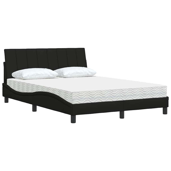 Pat cu saltea, Hanko, negru, 140x200 cm, textil - WALTI WALTI