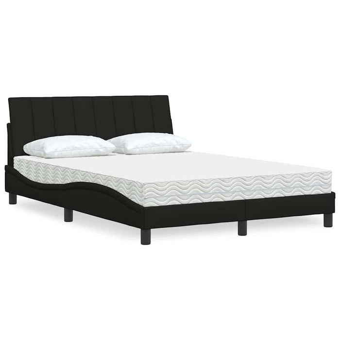 Pat cu saltea, Hanko, negru, 140x200 cm, textil - WALTI WALTI