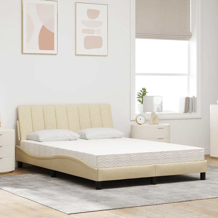 Pat cu saltea, Hanko, crem, 140x200 cm, material textil WALTI