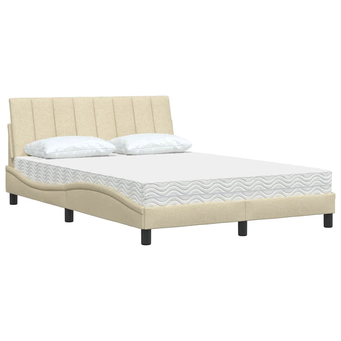 Pat cu saltea, Hanko, crem, 140x200 cm, material textil WALTI