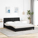 Pat cu saltea, Hanko, negru, 160x200 cm, textil - WALTI WALTI