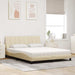 Pat cu saltea, Hanko, crem, 160x200 cm, material textil - WALTI WALTI