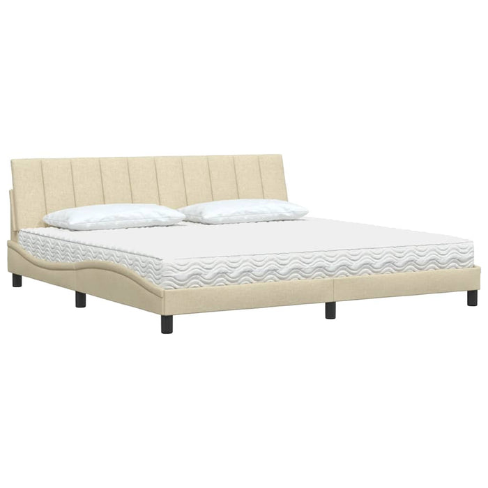 Pat cu saltea, Hanko, crem, 200x200 cm, textil WALTI