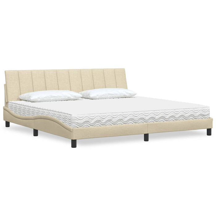 Pat cu saltea, Hanko, crem, 200x200 cm, textil WALTI