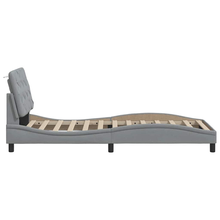 Cadru de pat fără saltea, gri deschis, 80x200 cm, textil - WALTI WALTI