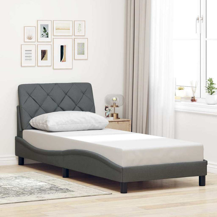 Cadru de pat fără saltea, gri închis, 80x200 cm, textil - WALTI WALTI
