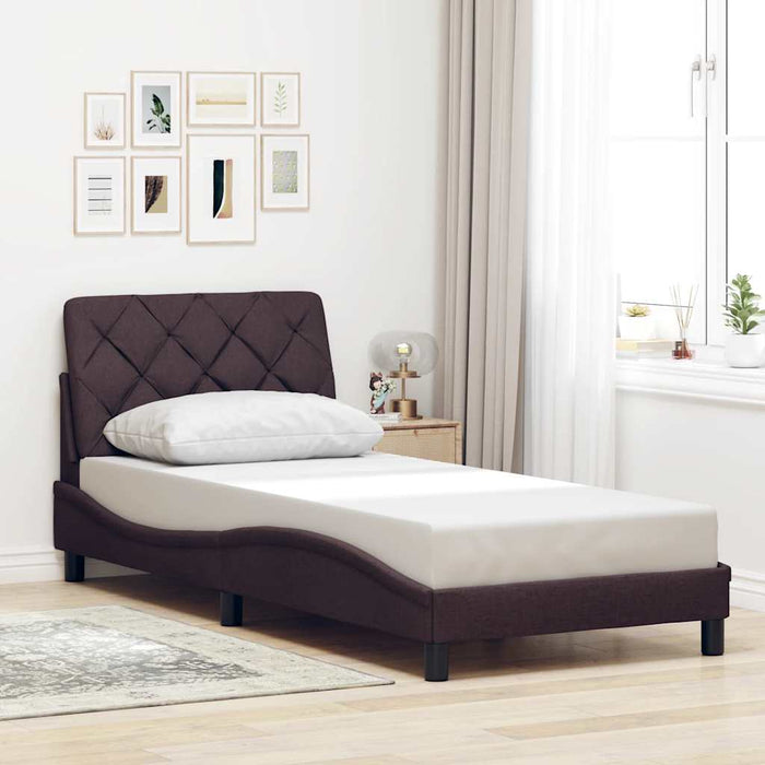 Cadru de pat fără saltea, maro închis, 80x200 cm, textil - WALTI WALTI