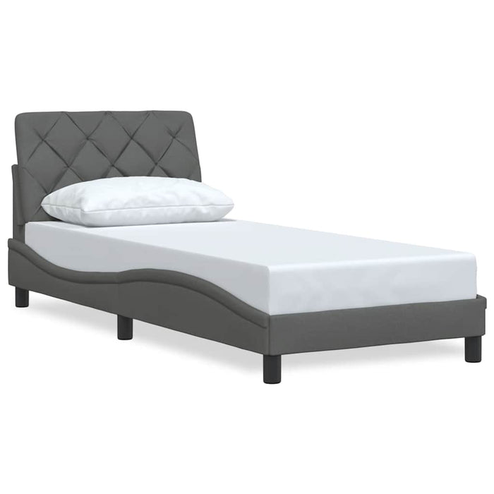 Cadru de pat fără saltea, gri închis, 90x190 cm, textil - WALTI WALTI