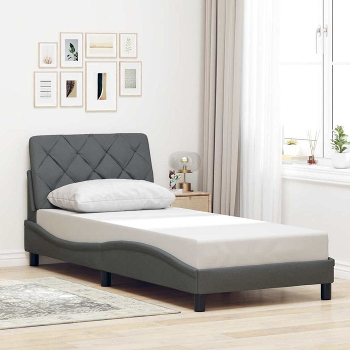 Cadru de pat fără saltea, gri închis, 90x200 cm, textil - WALTI WALTI
