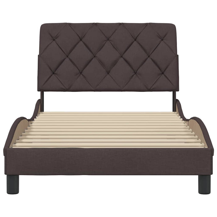 Cadru de pat fără saltea, maro închis, 100x200 cm, textil - WALTI WALTI