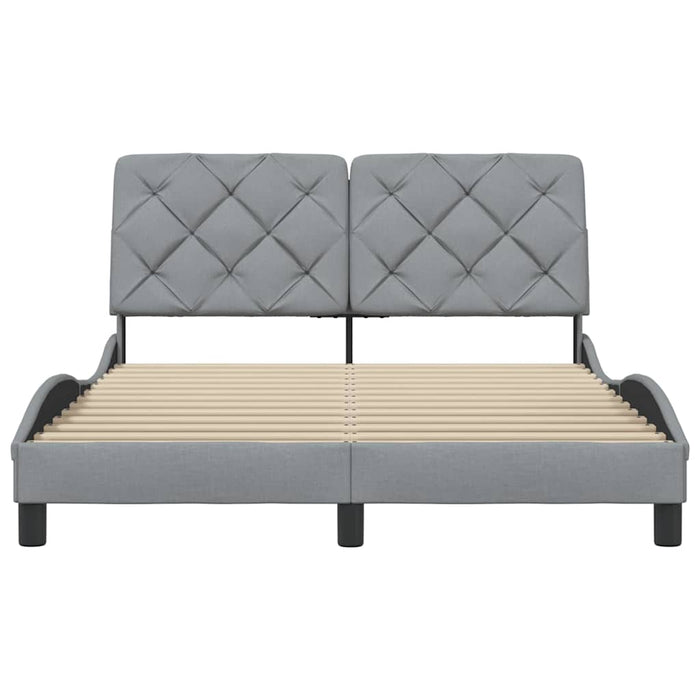 Cadru de pat fără saltea, gri deschis, 140x190 cm, textil - WALTI WALTI