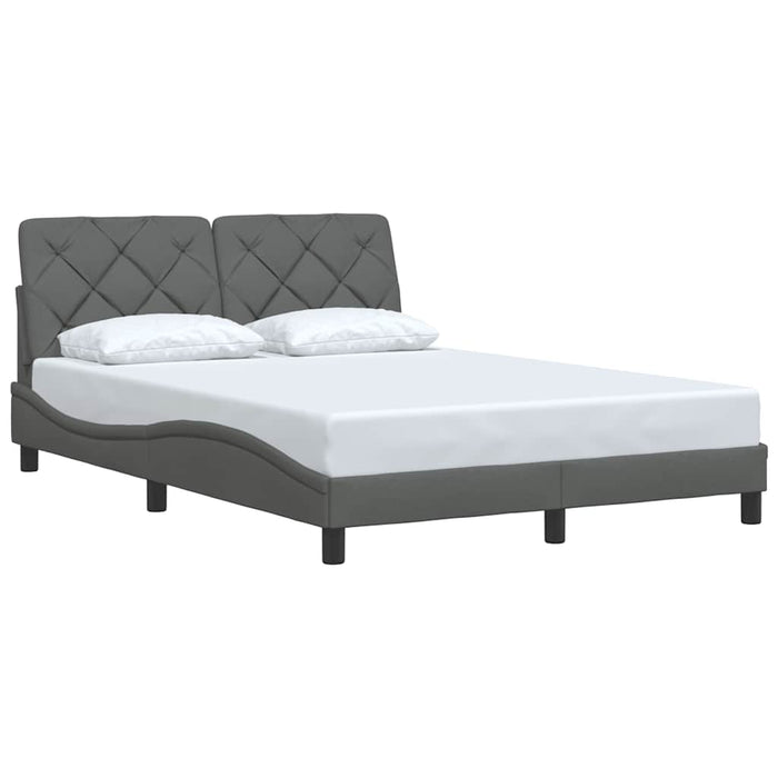 Cadru de pat fără saltea, gri închis, 140x190 cm, textil WALTI