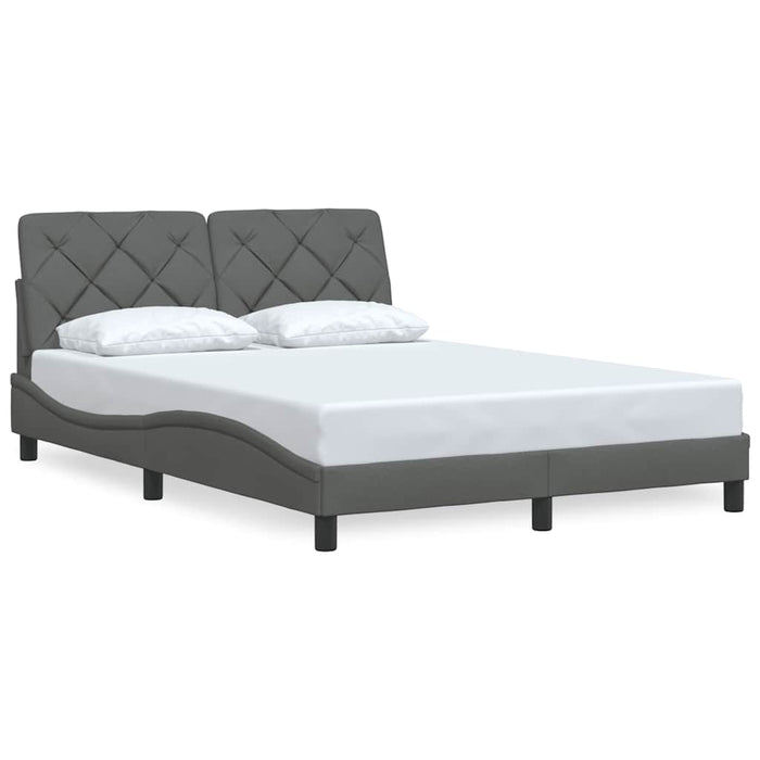 Cadru de pat fără saltea, gri închis, 140x190 cm, textil WALTI