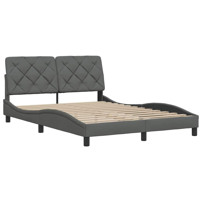 Cadru de pat fără saltea, gri închis, 140x190 cm, textil WALTI