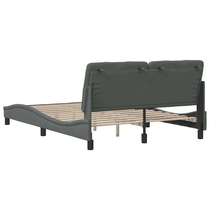 Cadru de pat fără saltea, gri închis, 140x190 cm, textil WALTI
