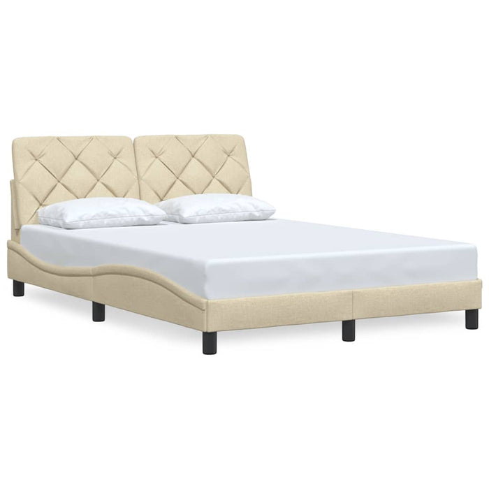 Cadru de pat fără saltea, crem, 140x190 cm, textil WALTI