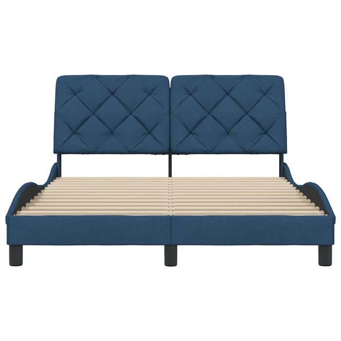 Cadru de pat fără saltea, albastru, 140x190 cm, textil - WALTI WALTI